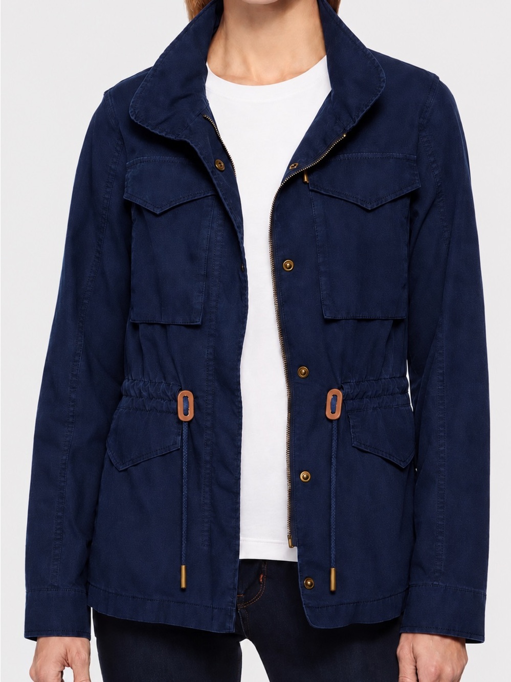 Levi’s Women’s Cotton Twill Navy Snap Front Utility Field Fall Jacket Size XS